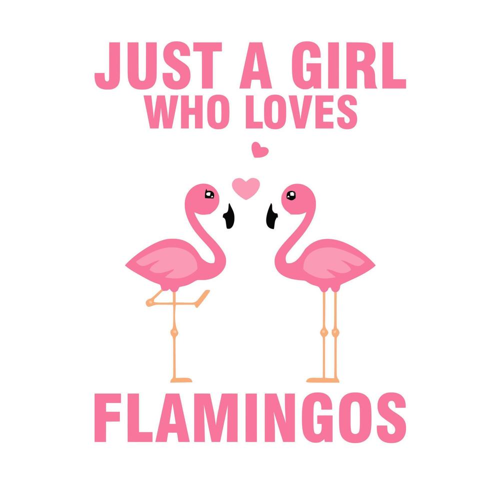 alleen maar een meisje wie liefdes flamingo's vector