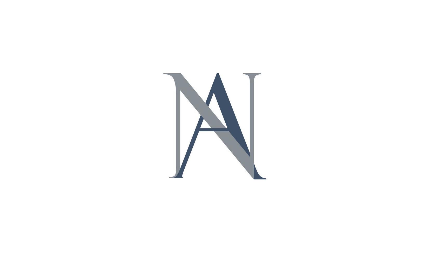 alfabet letters initialen monogram logo nb, an, n en a vector