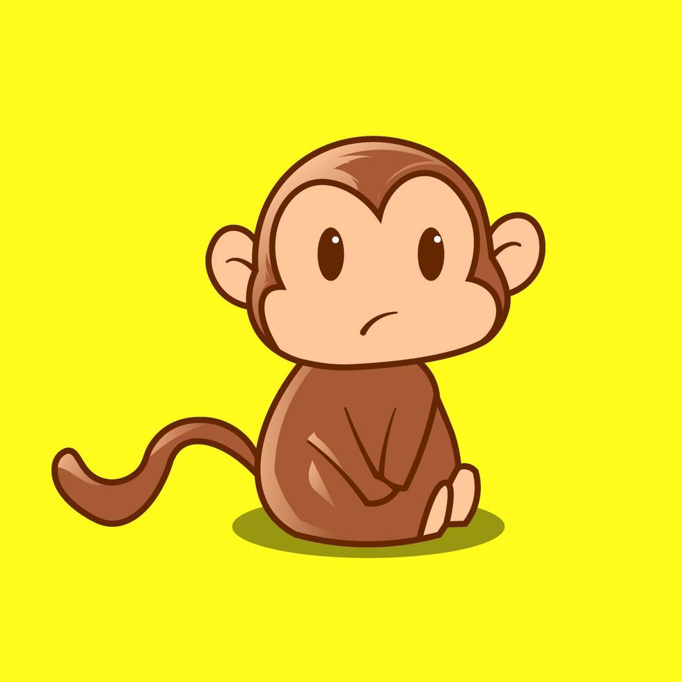 premie vector l beeld van een schattig aap dromen. vrij downloaden. mascotte logo.