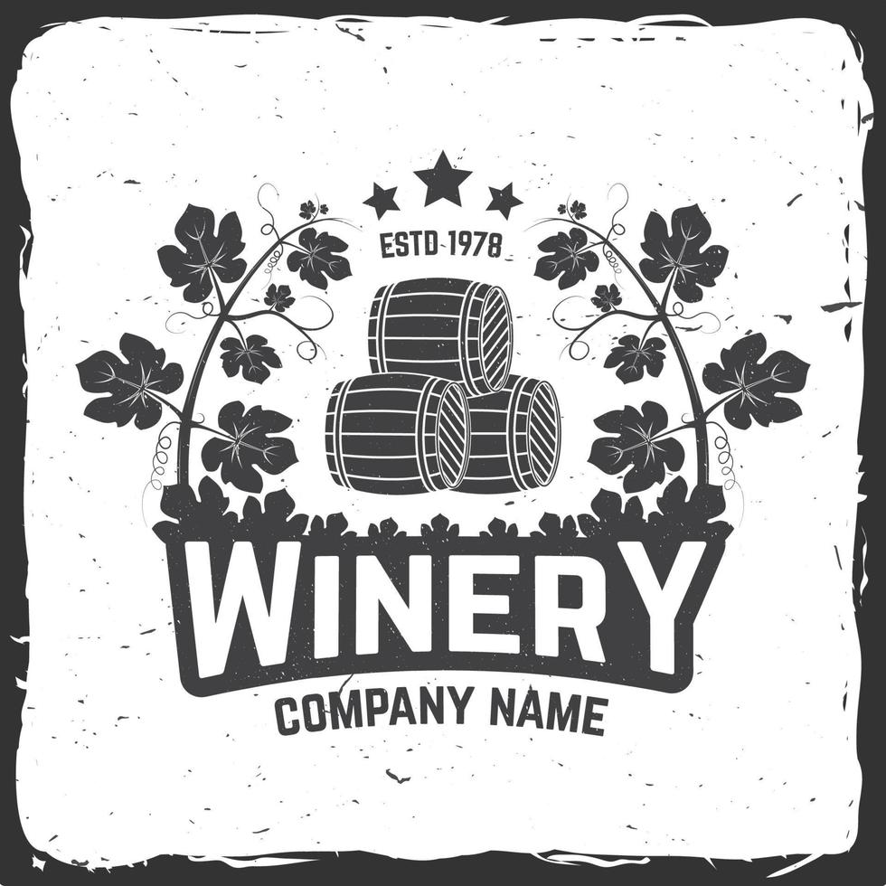 wijnmakerij insigne, teken of label. vector illustratie.