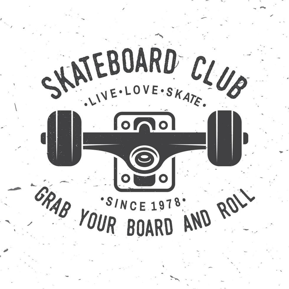 skateboard club-badge. vectorillustratie. vector