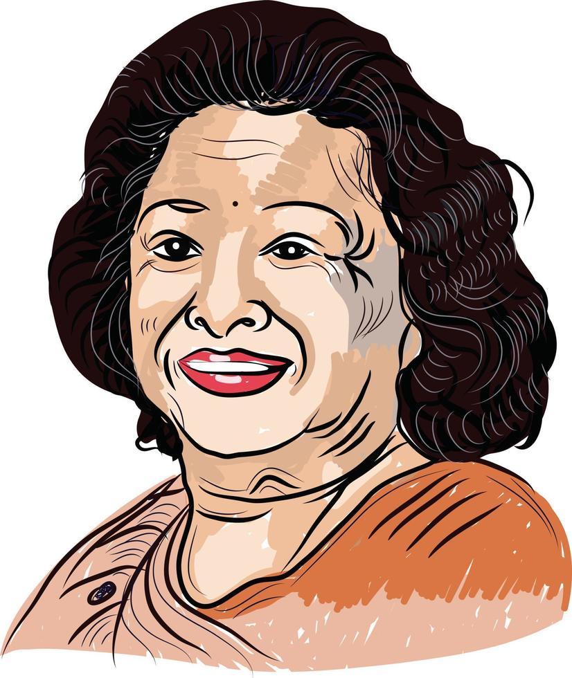 shakuntala devi was een Indisch mentaal rekenmachine en auteur, in de volksmond bekend net zo de menselijk computer vector