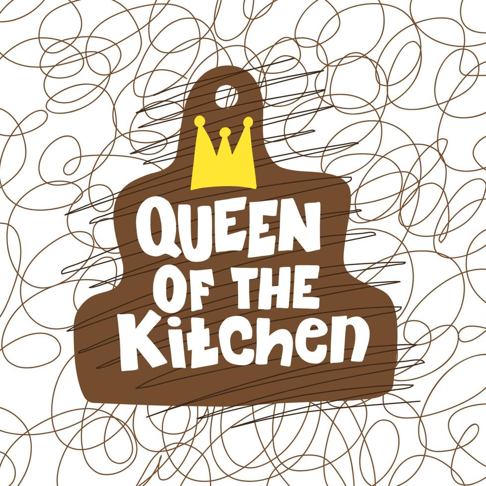 koningin van de keuken. handgeschreven belettering vector