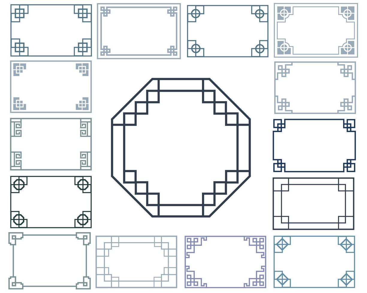 set van chinees frame vector