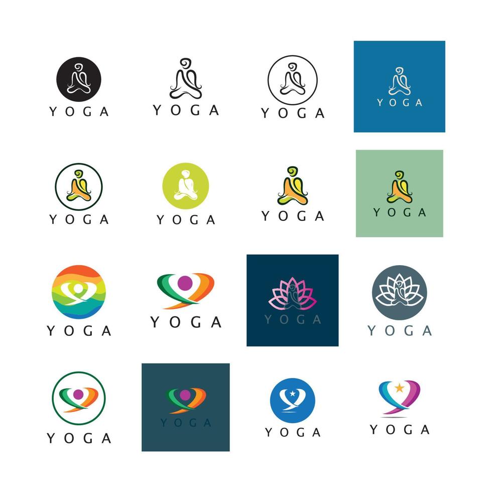 logo ontwerp van mensen die yoga doen symbool pictogram illustratie vector