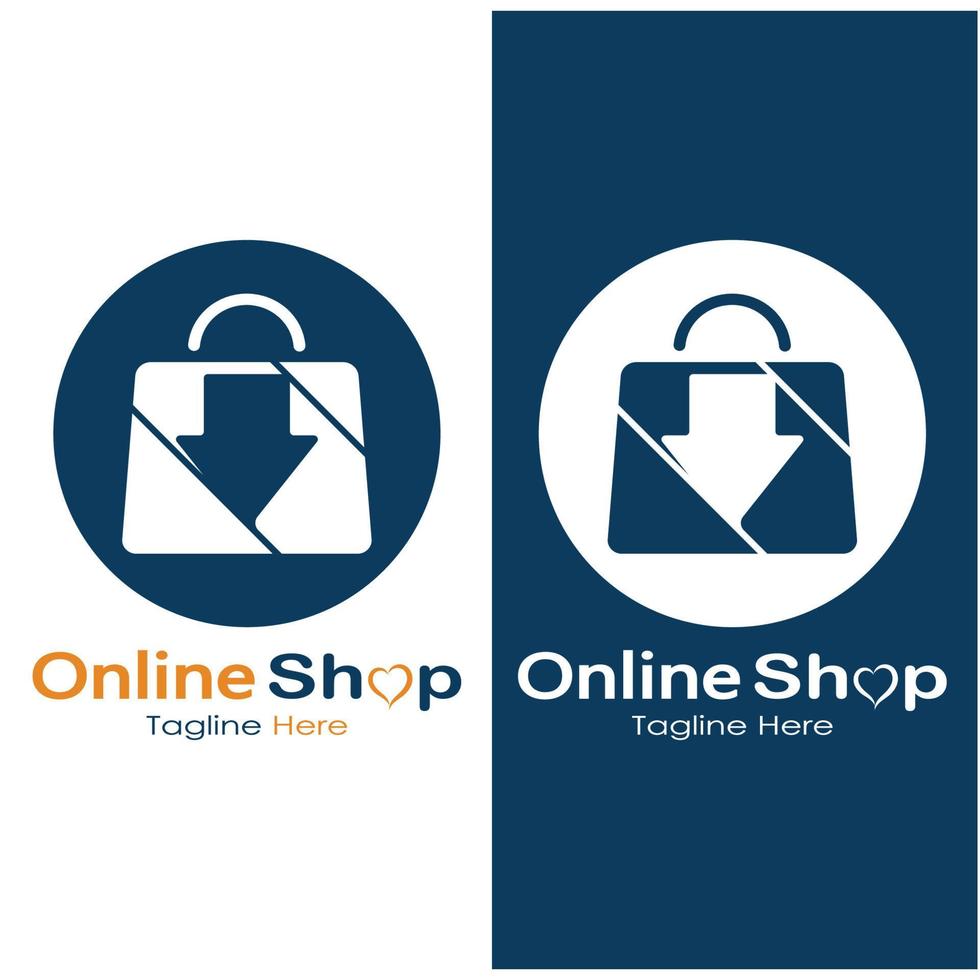 e-commerce logo boodschappen doen zak en online boodschappen doen kar en online winkel logo ontwerp met modern concept vector