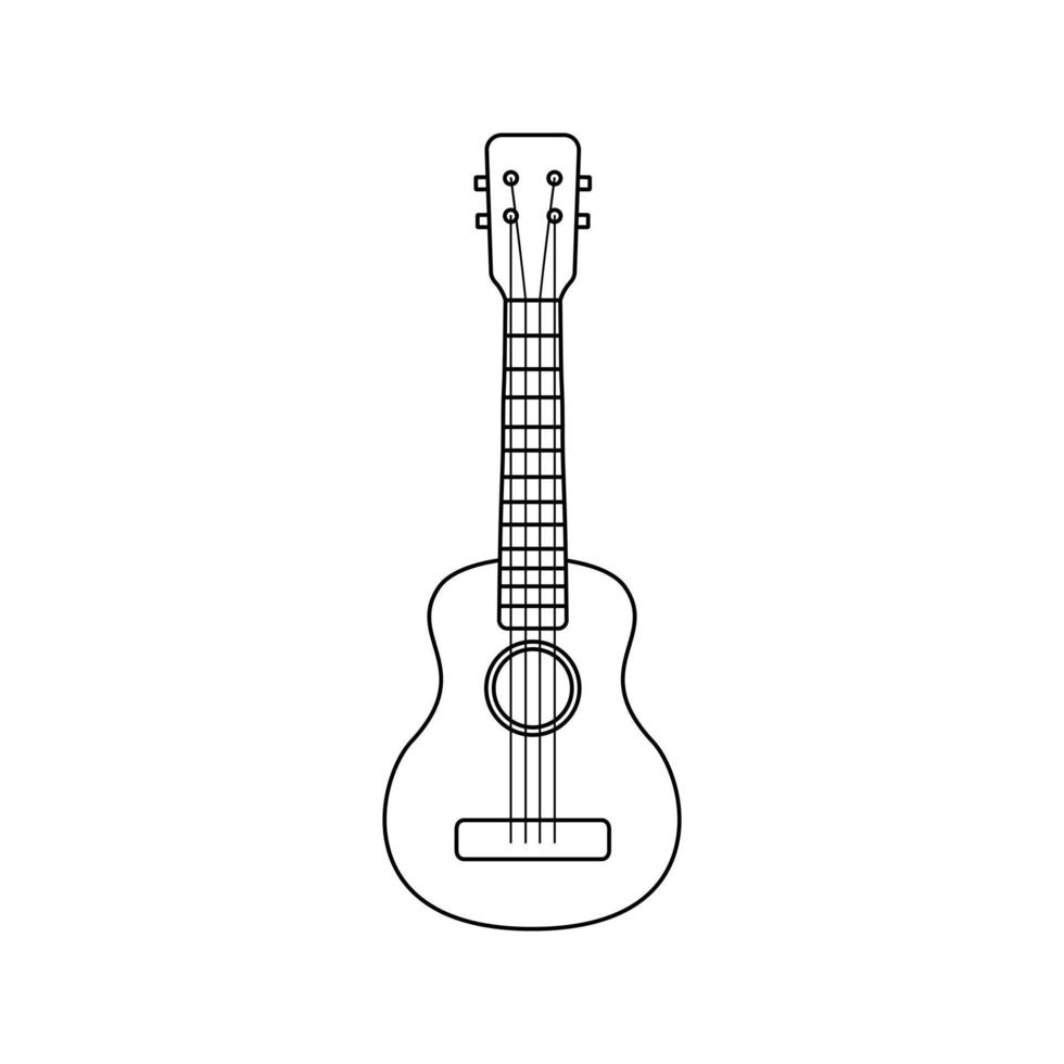 zwart schets ukulele geïsoleerd Aan wit achtergrond vector