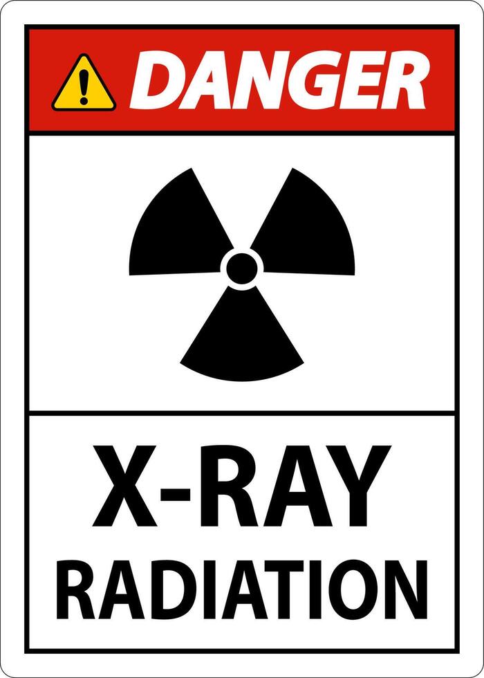 Gevaar röntgenstraal straling teken Aan wit achtergrond vector