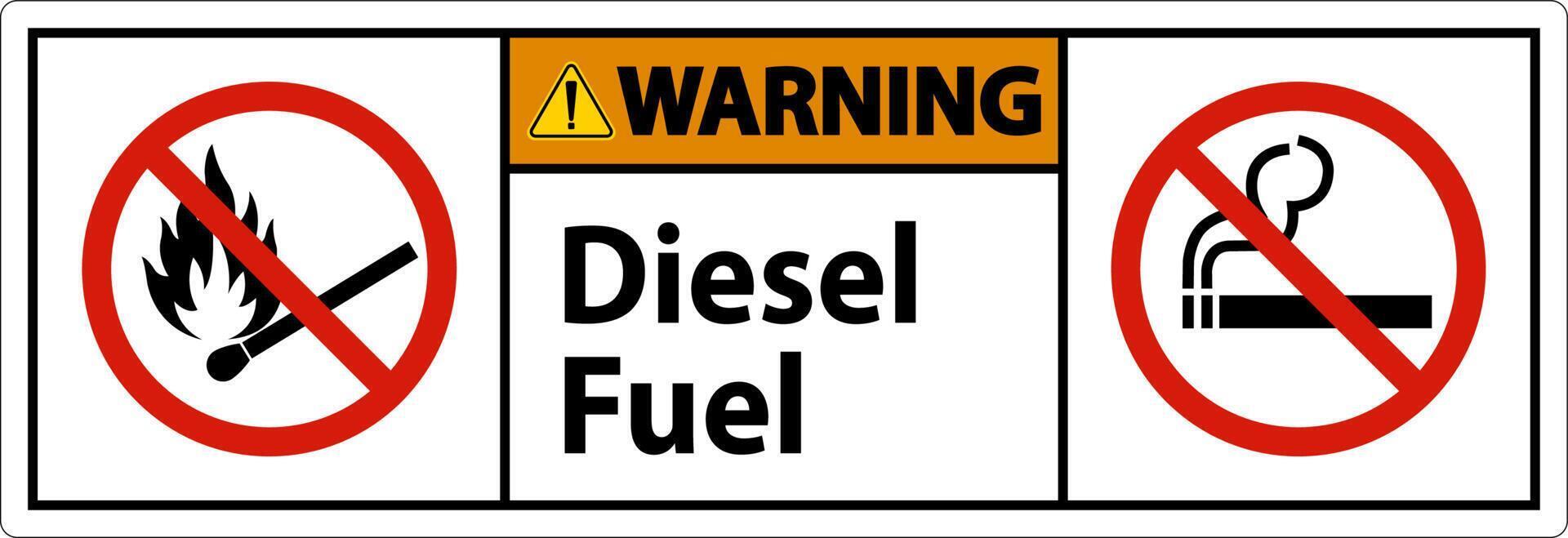 waarschuwing teken diesel brandstof Aan wit achtergrond vector