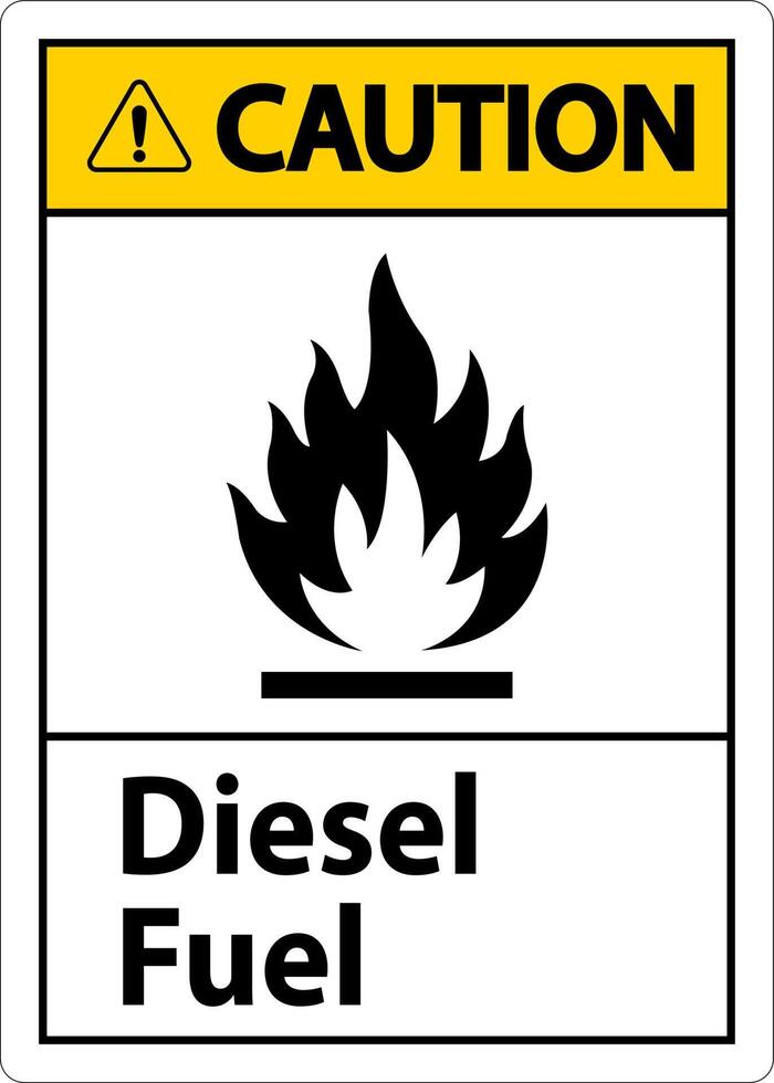 voorzichtigheid diesel brandstof teken Aan wit achtergrond vector