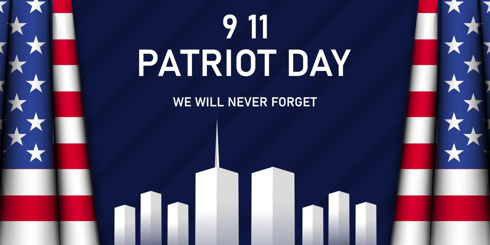 9.11 patriot dag illustratie horizontaal banier vector