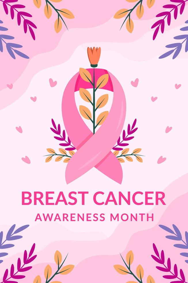 borst kanker bewustzijn poster illustratie vector