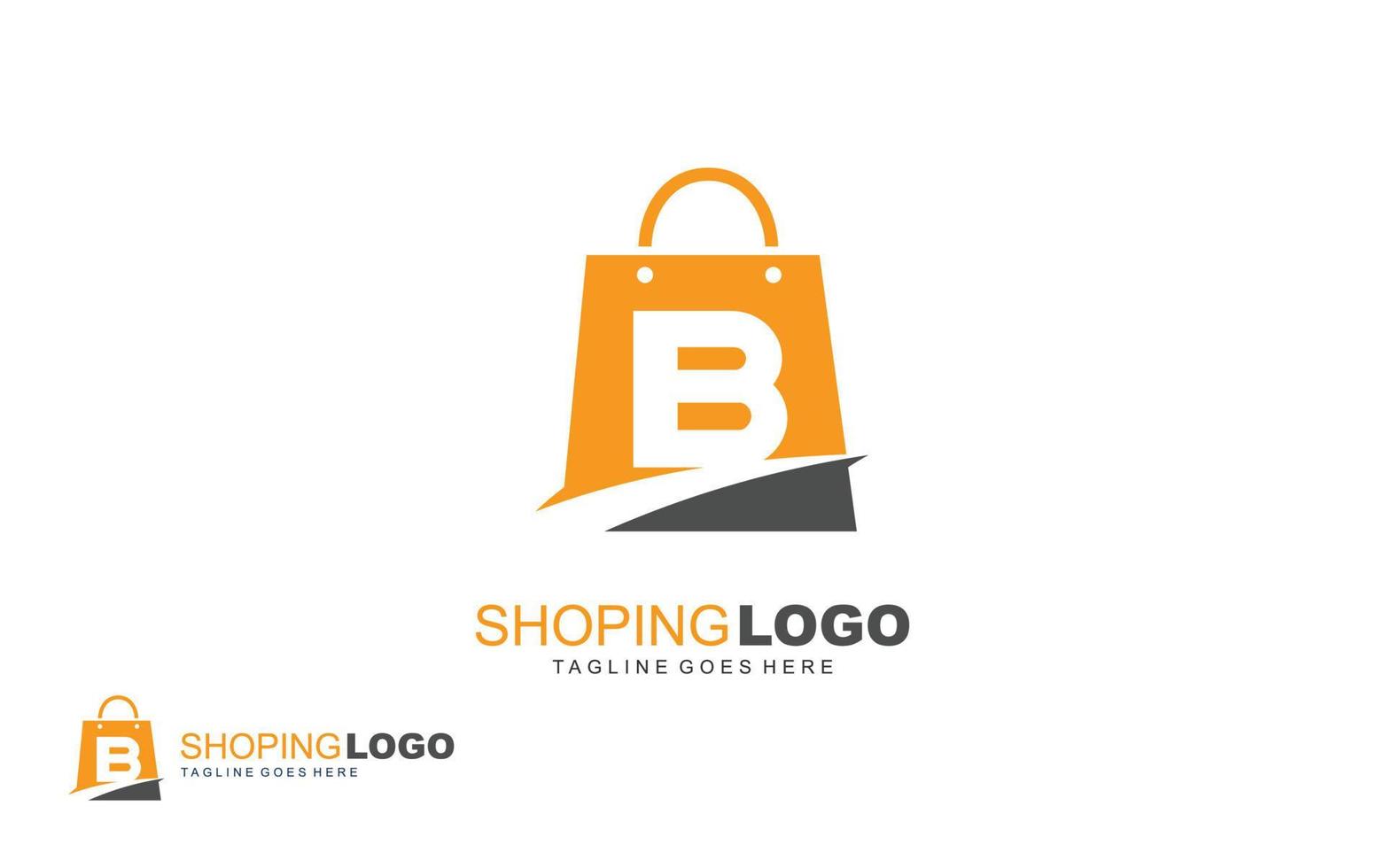 b logo online winkel voor branding bedrijf. zak sjabloon vector illustratie voor uw merk.