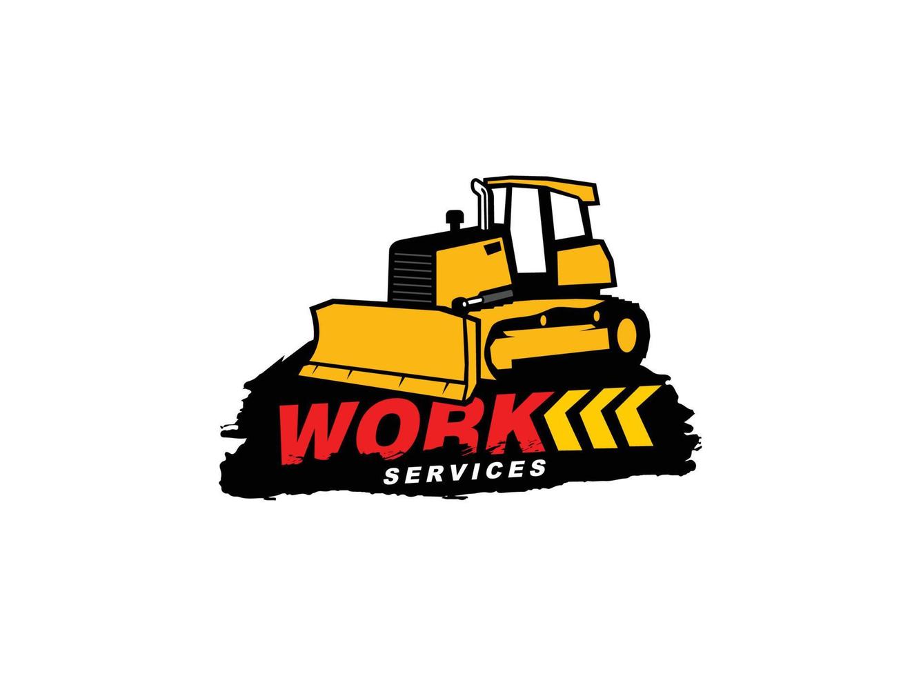 bulldozer logo vector voor bouw bedrijf. zwaar uitrusting sjabloon vector illustratie voor uw merk.