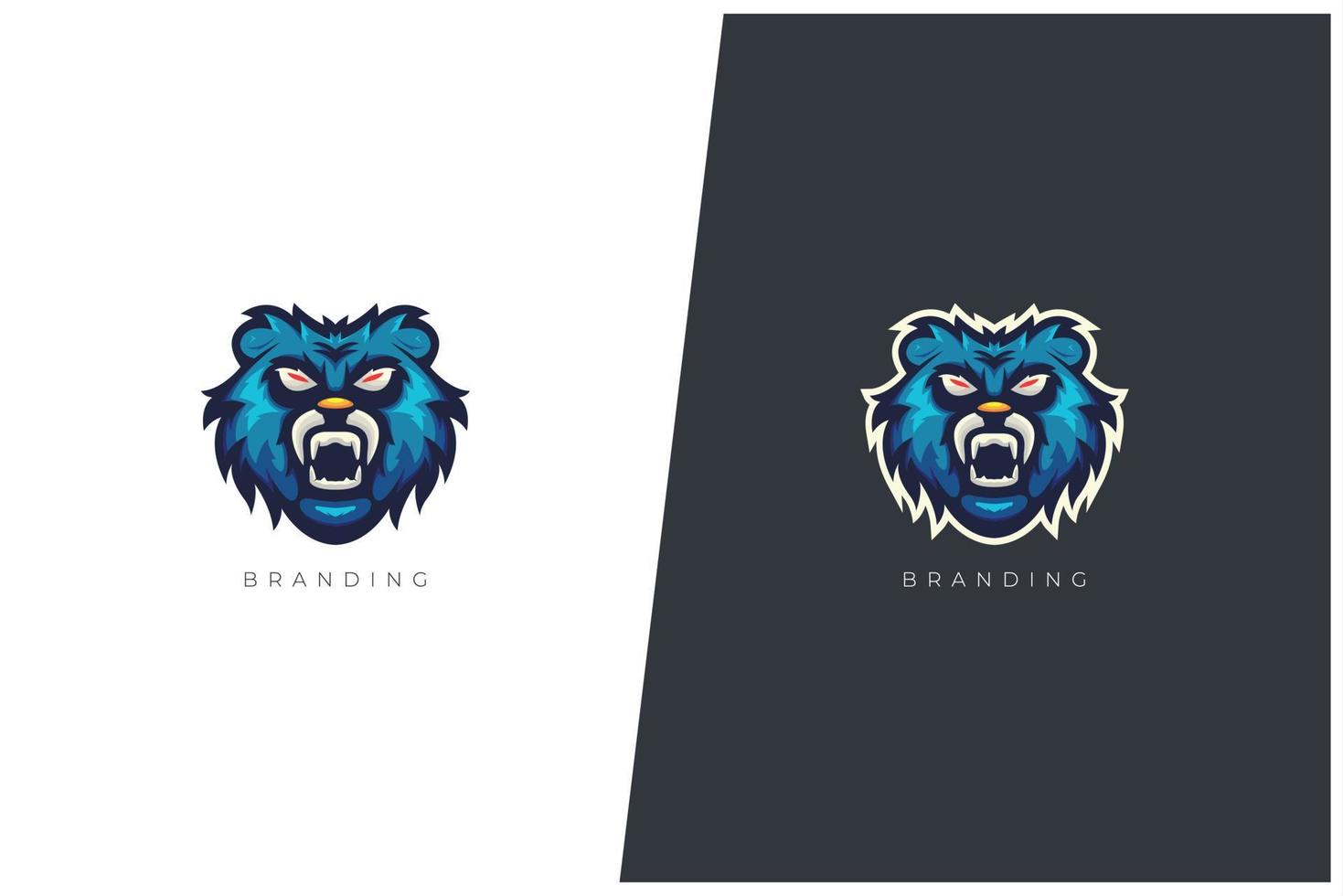 boos beer grizzly dieren vector logo concept ontwerp