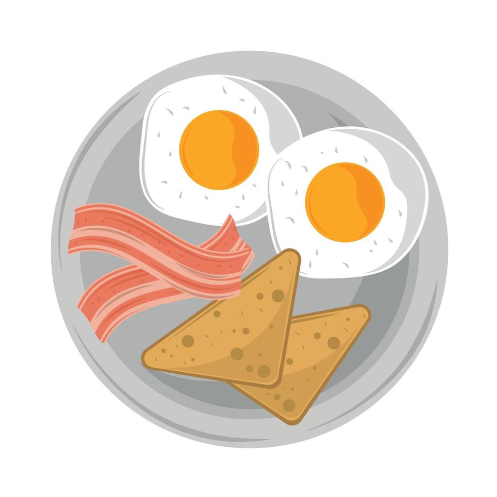 eieren en spek ontbijt vector