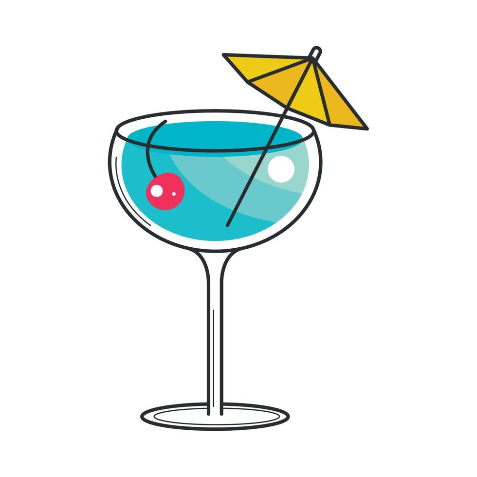 cocktail met paraplu vector