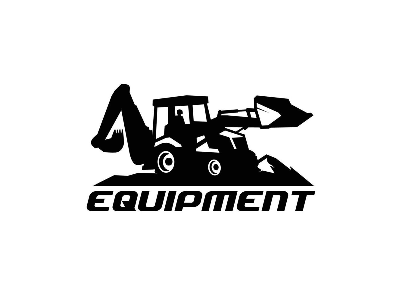 backhoe logo vector voor bouw bedrijf. zwaar uitrusting sjabloon vector illustratie voor uw merk.