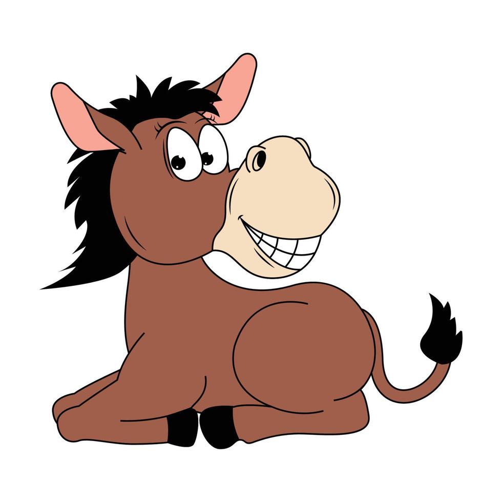 schattig paard dier tekenfilm illustratie vector