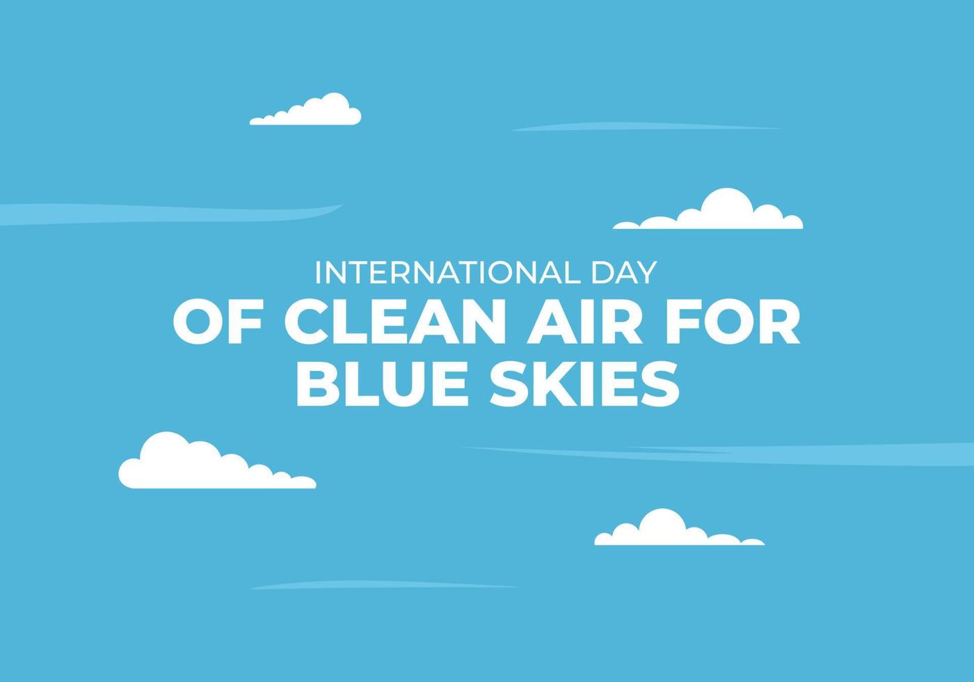 Internationale dag van schoon lucht voor blauw luchten Aan blauw achtergrond. vector