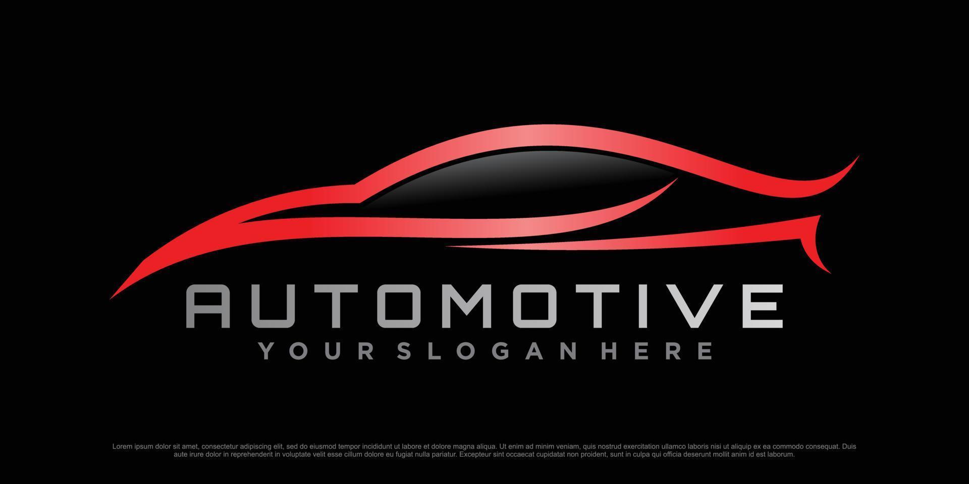automotive logo ontwerp met sport- auto icoon en creatief modern concept premie vector