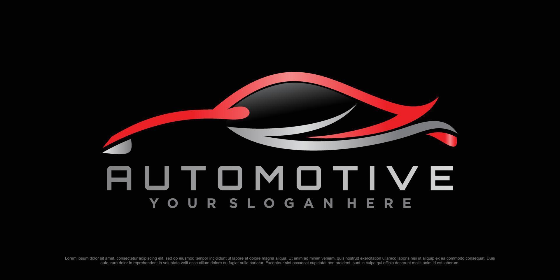 automotive logo ontwerp met sport- auto icoon en creatief modern concept premie vector