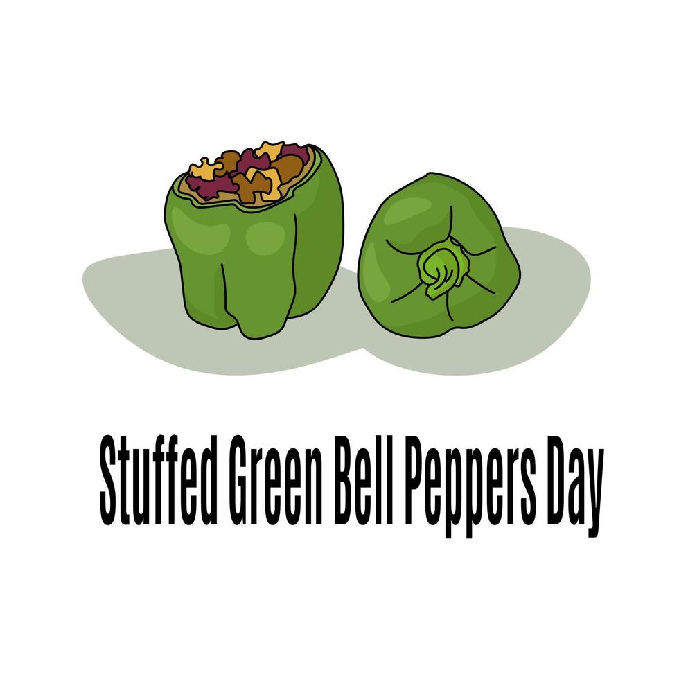 gevuld groen klok paprika's dag, groente schotel voor banier of menu decoratie vector