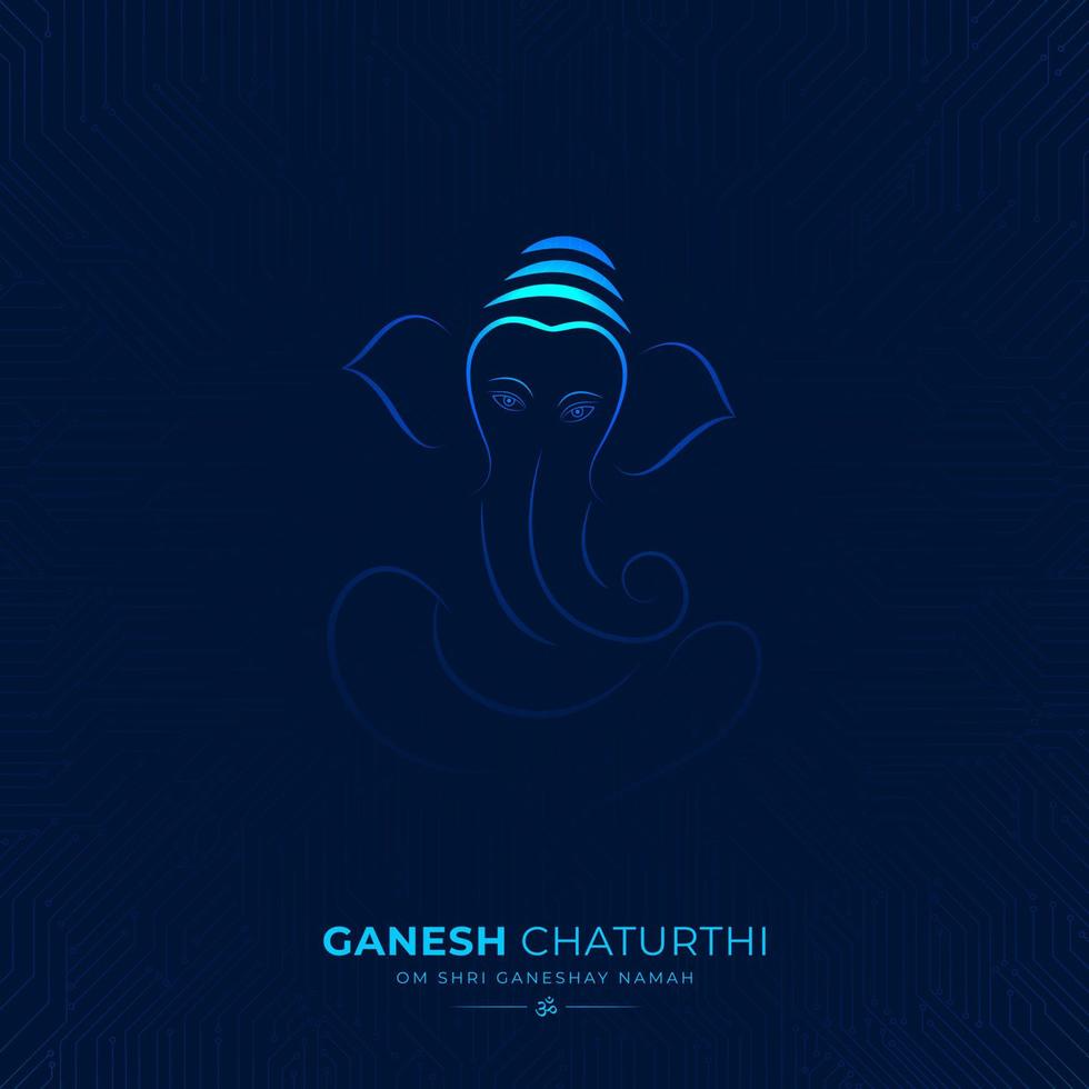 digitaal ganesh chaturthi creatief sociaal media post vector