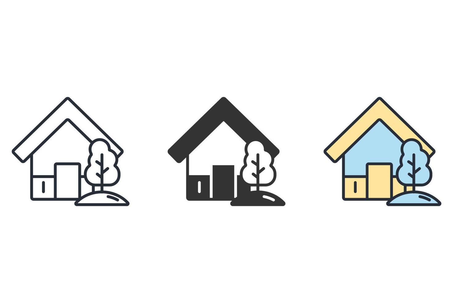 tuin huis pictogrammen symbool vector elementen voor infographic web