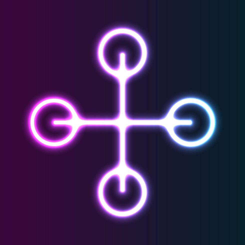 futuristische neon kader grens. Purper neon gloeiend achtergrond vector