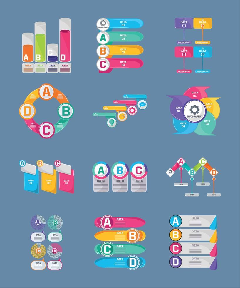 reeks van infographic grafieken vector