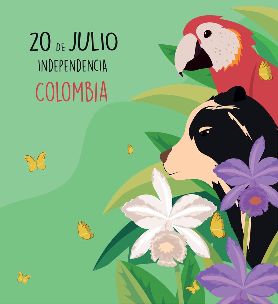 onafhankelijkheid van Colombia juli 20 vector