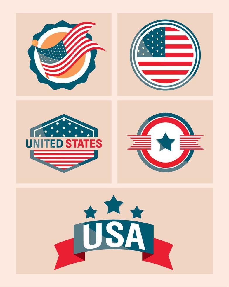 pictogrammen Verenigde Staten van Amerika badges vector