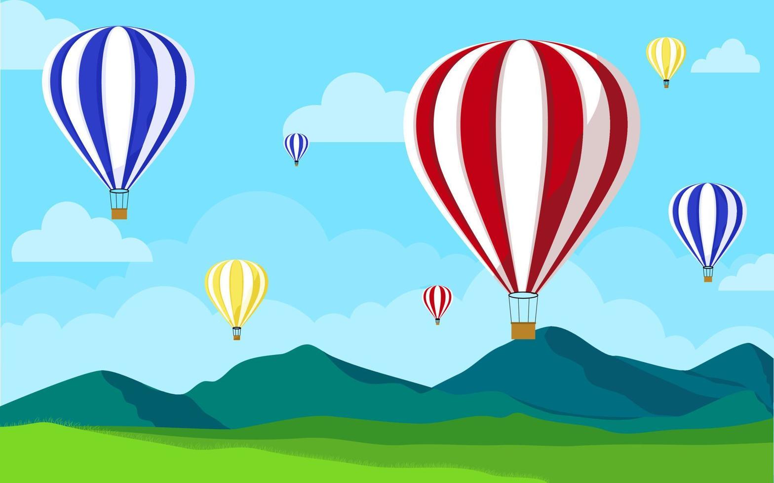 kleurrijke hete luchtballon vector