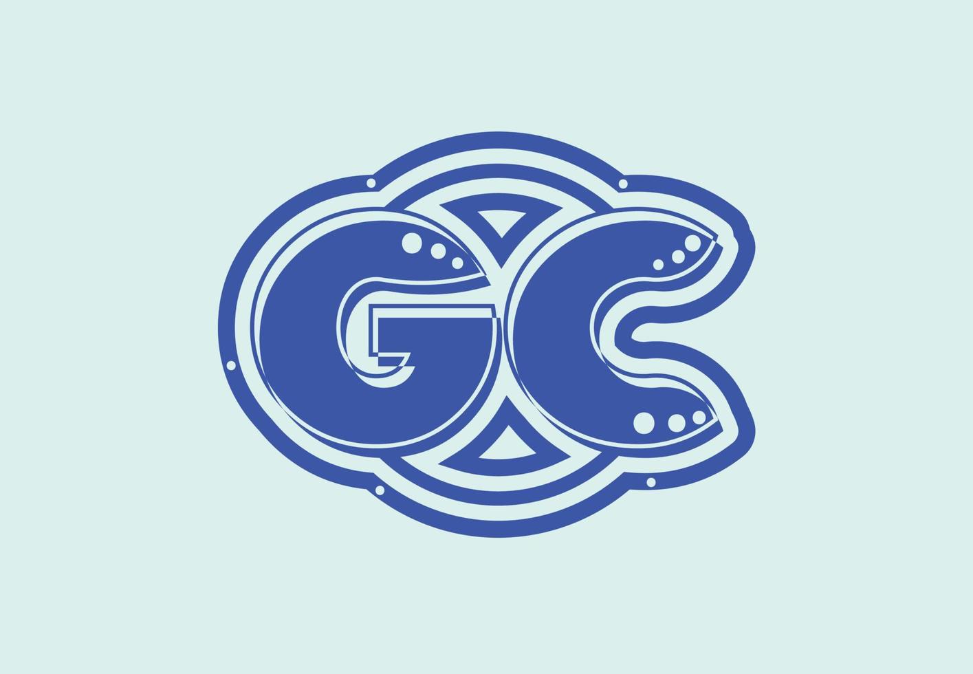 brief gc logo en icoon ontwerp sjabloon vector