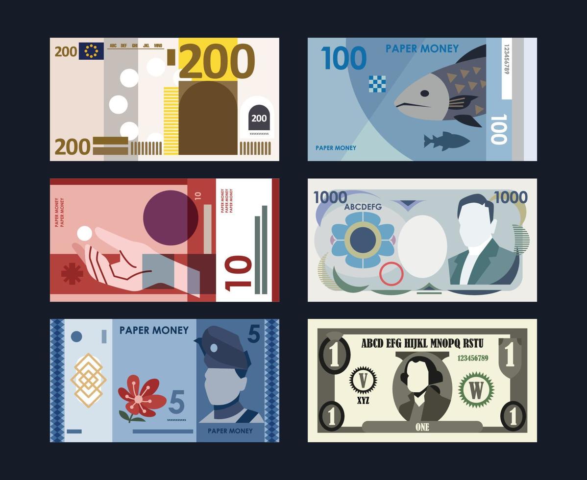 echt papier geld replica vector