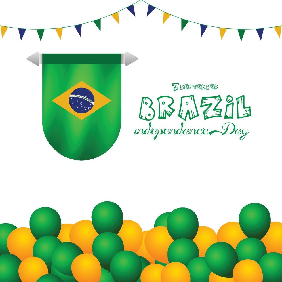 7 september Brazilië onafhankelijkheid dag illustratie met nationaal vlag achtergrond vector