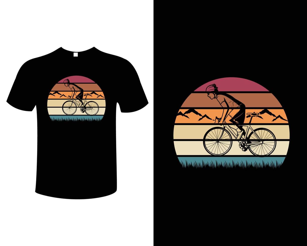 berg fiets t-shirt ontwerp vector sjabloon, fietser t-shirt ontwerp voor avontuur geliefden