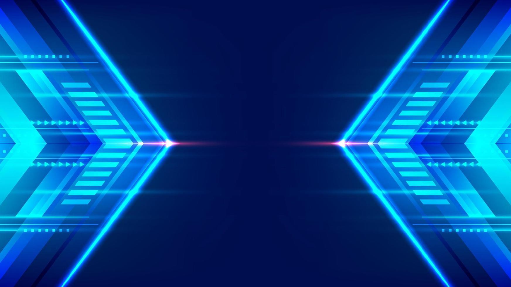 abstract modern technologie futuristische concept hoog snelheid beweging blauw pijlen meetkundig streep lijnen met verlichting effect Aan donker achtergrond vector