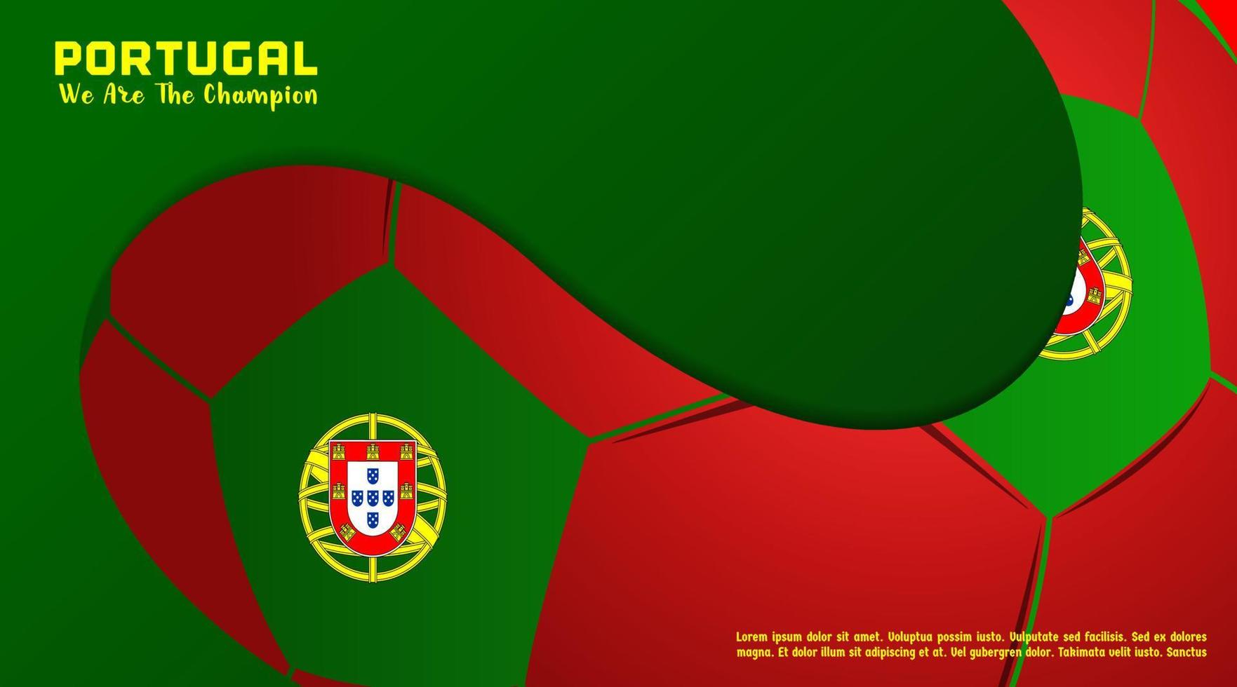 vector achtergrond Portugal vlag met bal voetbal , sociaal media sjabloon, perfect kleur combinatie