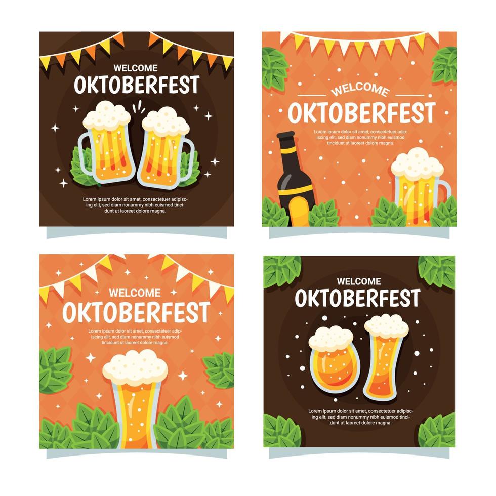 oktoberfeest bier festival sociaal media sjabloon vector
