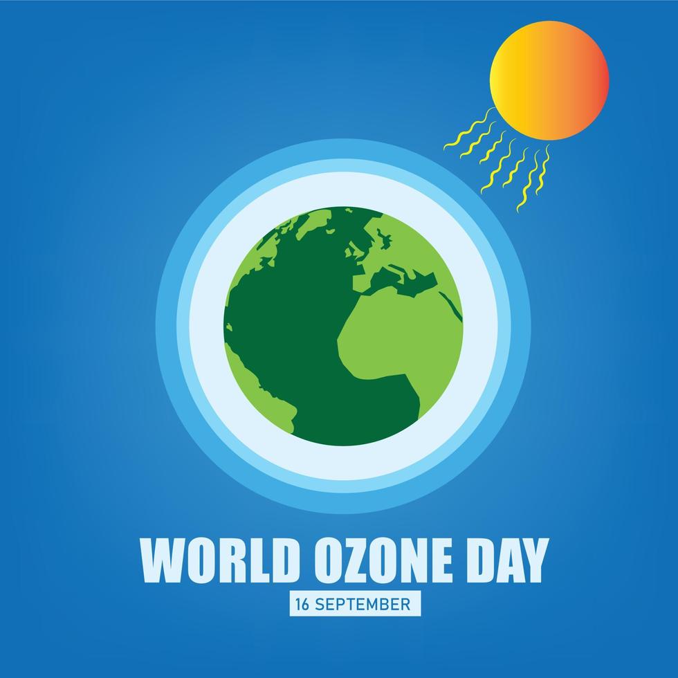 wereld ozon dag 16 september vector illustratie voor poster, folder, brochure ontwerp