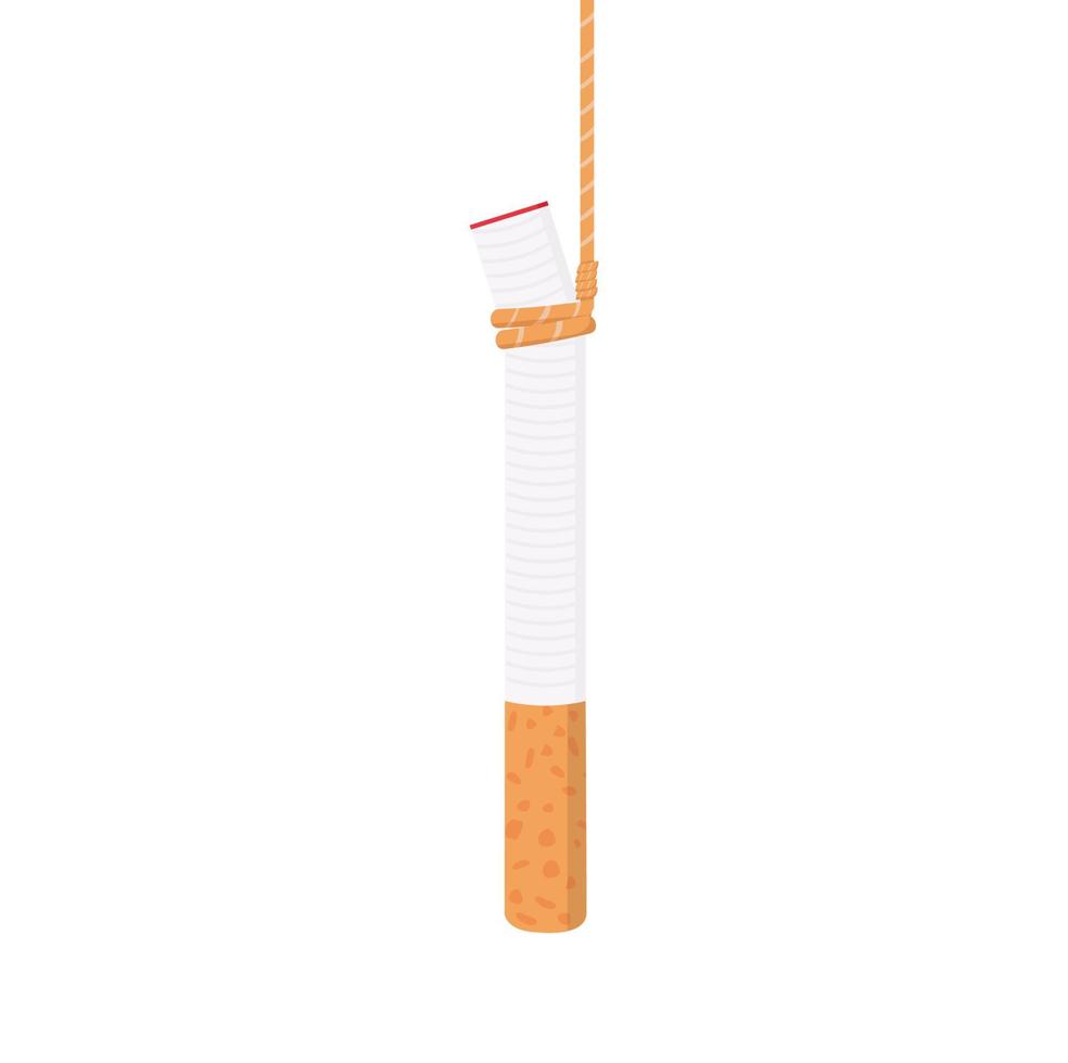 sigaret kruis schaduw met touw teken vector