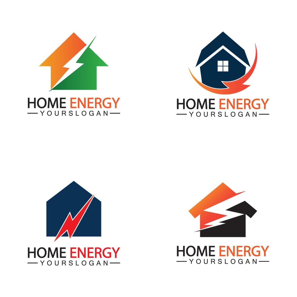 huis macht energie logo vector icoon symbool ontwerp illustratie