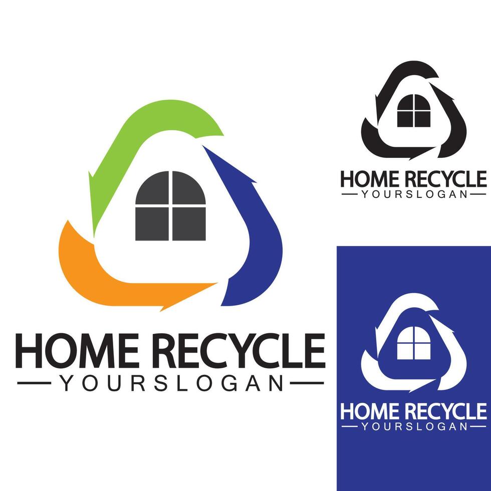 huis huis recycle logo icoon vector illustratie ontwerp