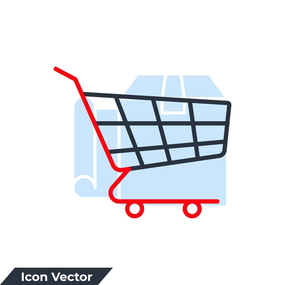 boodschappen doen kar icoon logo vector illustratie. trolley kar symbool sjabloon voor grafisch en web ontwerp verzameling