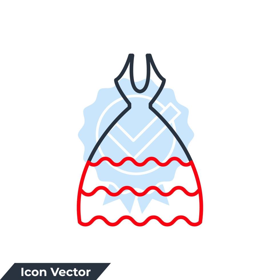 jurk icoon logo vector illustratie. wijnoogst jurken symbool sjabloon voor grafisch en web ontwerp verzameling