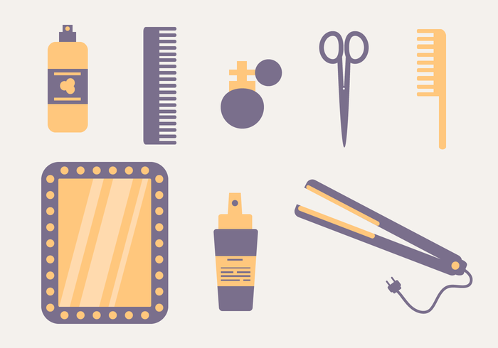 Gratis Hair Styling Elements Vector