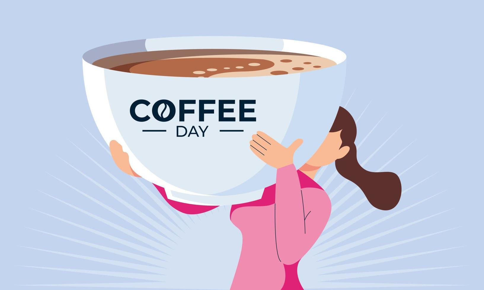 Internationale dag van koffie illustratie hand- getrokken vector