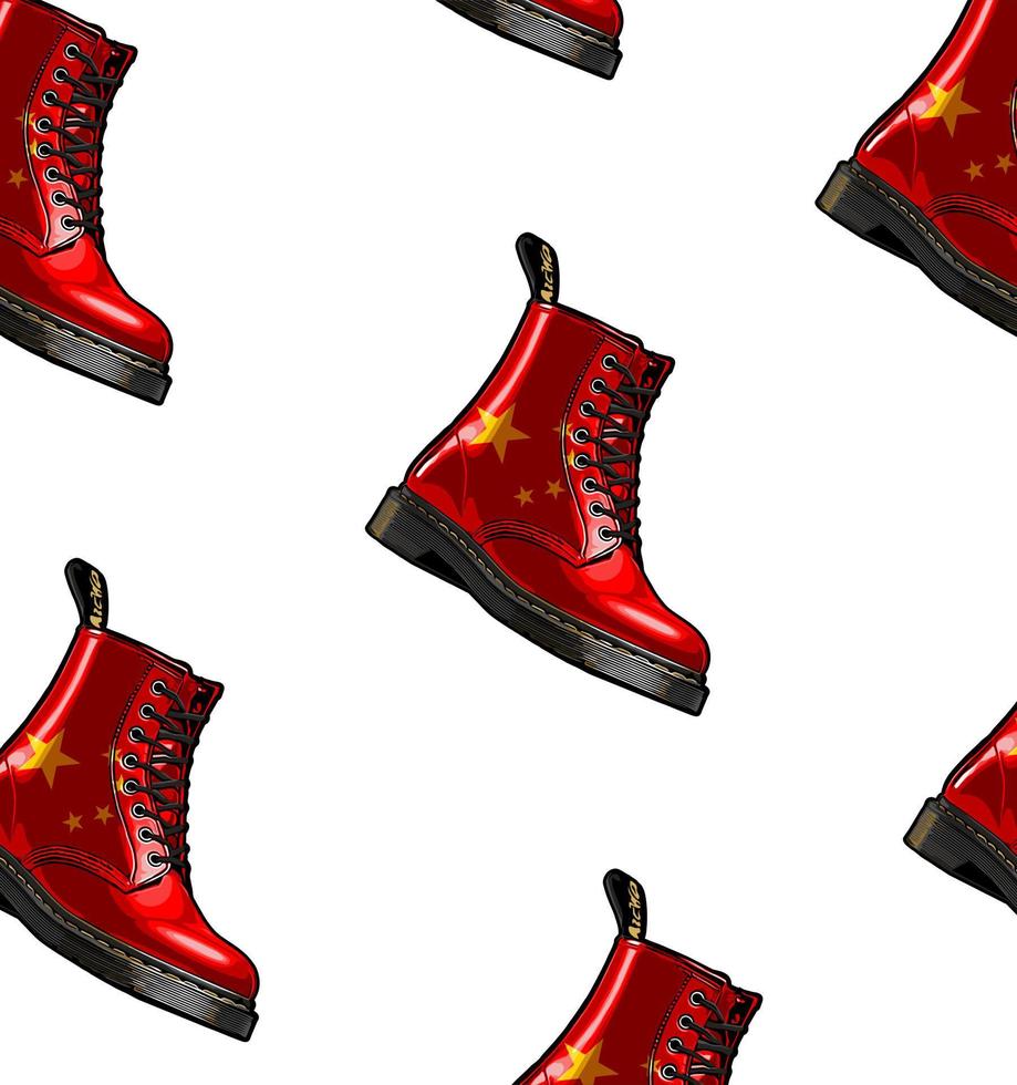 patroon laarzen Chinese vlag vector